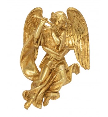 Aniołek z fletem (467) złoto płatkowe wys. 17 cm