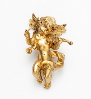 Aniołek ze skrzypcami (66) złocony wys. 11 cm