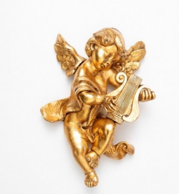 Aniołek z lirą (665) złoto płatkowe wys. 36 cm