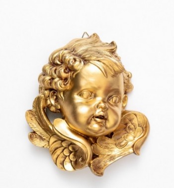 Głowa aniołka lewa strona (679) złocony wys. 19 cm