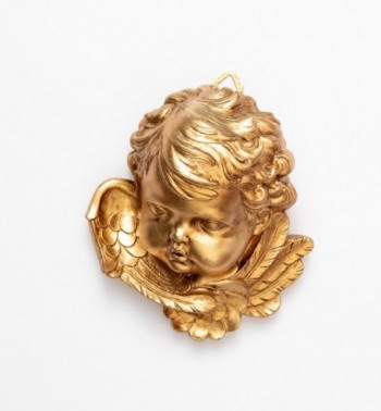 Głowa aniołka prawa strona (680) złoto płatkowe wys. 19 cm