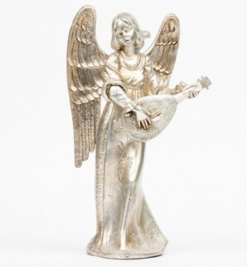 Aniołek z mandoliną (967) srebro płatkowe wys. 30 cm