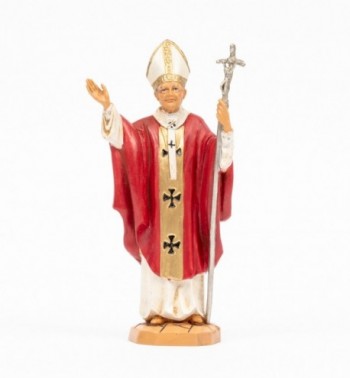 Papież Jan Paweł II (1116) czerwona sutanna wys. 18 cm
