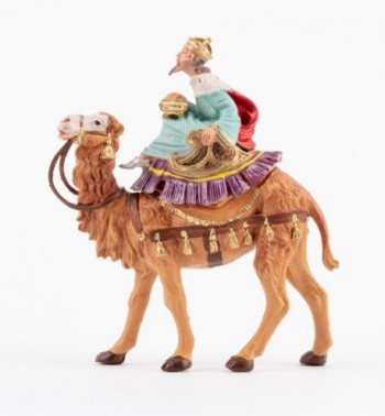 Król na wielbłądzie (8) do szopki w tradycyjnym kolorze wys. 10 cm