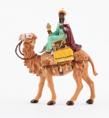 Król na wielbłądzie (10) do szopki w tradycyjnym kolorze wys. 10 cm