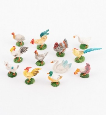 Kury i inne zwierzęta - drób do szopki w tradycyjnym kolorze wys. 10 cm