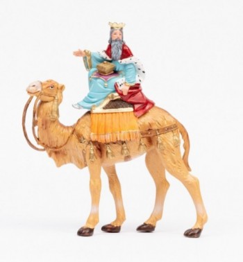 Król na wielbłądzie (2) do szopki w tradycyjnym kolorze wys. 19 cm