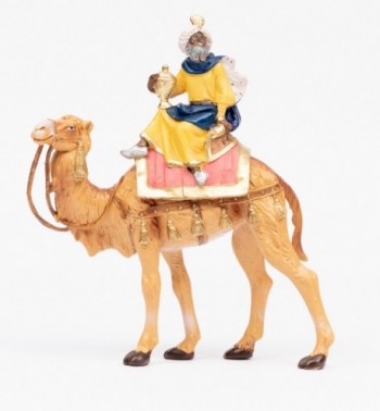 Król na wielbłądzie (3) do szopki w tradycyjnym kolorze wys. 19 cm