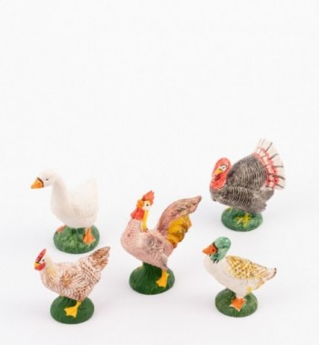 Kury i inne zwierzęta - drób do szopki w tradycyjnym kolorze wys. 19 cm