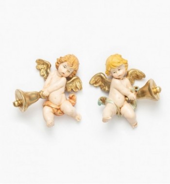 Aniołki z dzwonkiem (296-7) imitacja porcelany wys. 7 cm