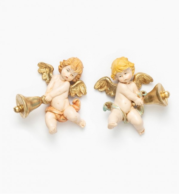 Aniołki z dzwonkiem (296-7) imitacja porcelany wys. 7 cm