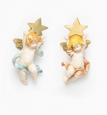 Aniołki z gwiazdą (696-7) imitacja porcelany wys. 7 cm