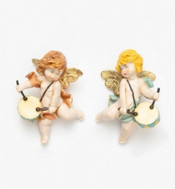 Aniołki z bębenkiem (796-7) imitacja porcelany wys. 7 cm