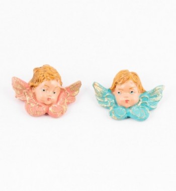 Głowy aniołków (17D - 17S) tradycyjne kolory wys. 4 cm