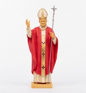 Papież Jan Paweł II czerwona sutanna z żywicy wys. 56 cm