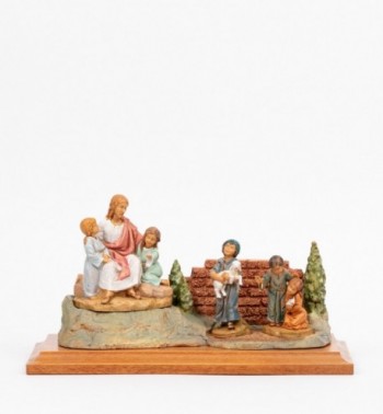 Scena Jezus z dziećmi z postaciami wys. 12 cm