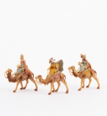 Trzej Królowie na wielbladzie do szopki 4 cm